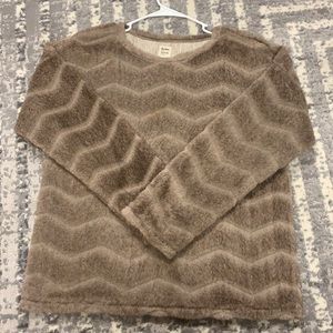 Dylan Los Angeles Faux Fur Chevron Sweater